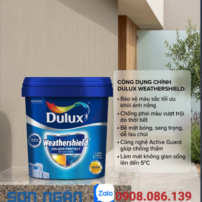 Sơn ngoại thất cao cấp Weatherslield Colour Protect - Bề mặt bóng