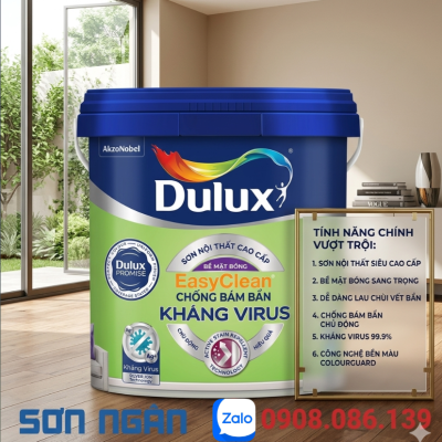 Sơn nội thất Easyclean chống bám bẩn kháng virus - Bề mặt bóng