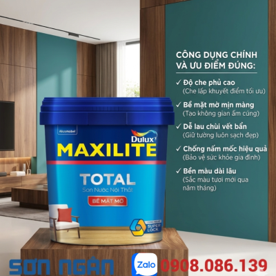 Sơn nước nội thất Maxilite - 30C Bề mặt mờ